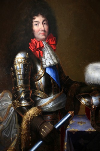 Tableaux et dessins Tableaux XVIIe siècle - Grand Portrait de Louis XIV en armure - Attribué à Jean Nocret (1615, 1672)