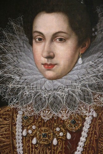 XVIIIe siècle - Portrait d'Anne d'Autriche (1601 -1666), Reine de France d'après Frans Pourbus