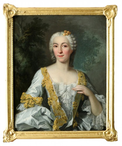 Portrait d'une dame de qualité - attribué à Louis Tocqué (1696-1772). 