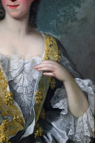 XVIIIe siècle - Portrait d'une dame de qualité - attribué à Louis Tocqué (1696-1772). 