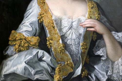 Portrait d'une dame de qualité - attribué à Louis Tocqué (1696-1772).  - Louis XV