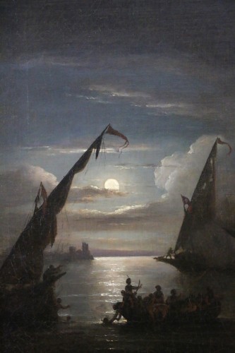 XIXe siècle - Thomas Luny (1759-1837) - Guerres barbaresques (1801 - 1816) Bataille navale 1815