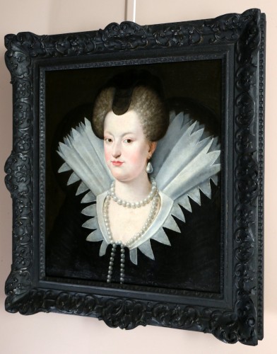 Portrait de Marie de Médicis, Ecole française du XVIIIe d'après Frans II Pourbus - Tableaux et dessins Style 