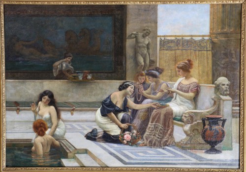 Emilio Vasarri (1826 - 1928)  - Un après midi aux thermes - Tableaux et dessins Style Napoléon III