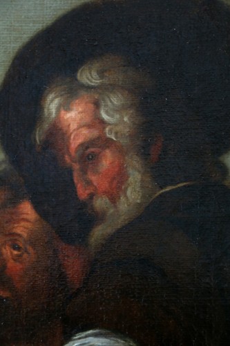 Louis XIV - Ecole italienne du 17e siècle, Jésus partage le pain avec les Pélerins d'Emmaus