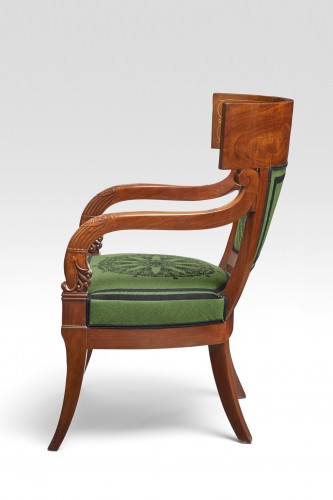 XIXe siècle - Paire de fauteuils en hémicycle par Pierre Antoine Bellangé (1757-1827)