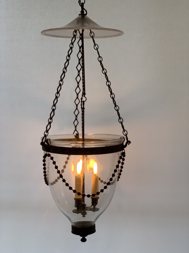 Paire de lanternes cloches et leur fumivore d'époque néoclassique - Luminaires Style 