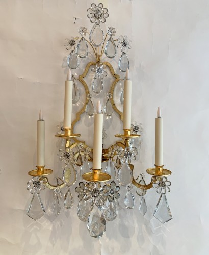 Grande paire d'appliques à pampilles - Maison Baguès - Luminaires Style Années 50-60