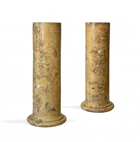Paire de colonnes en scagliole, Premier quart du XIXe siècle