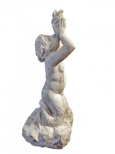 Élément de fontaine en marbre de Carrare, Italie 19e siècle