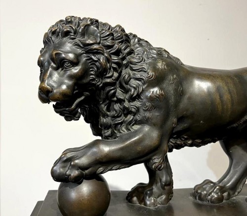 Paire de lions en bronze - Italie circa 1800 - Galerie PLA