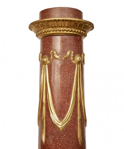 Paire de colonnes peintes, Italie 19e siècle - Objet de décoration Style 