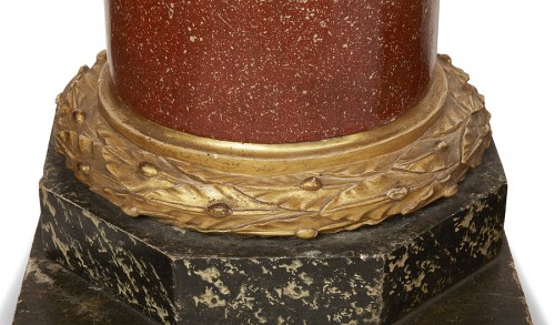 Objet de décoration Colonne Piédestal - Paire de colonnes peintes, Italie 19e siècle