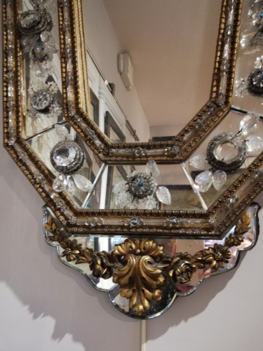 Miroirs, Trumeaux  - Paire de miroirs, Italie 19e siècle