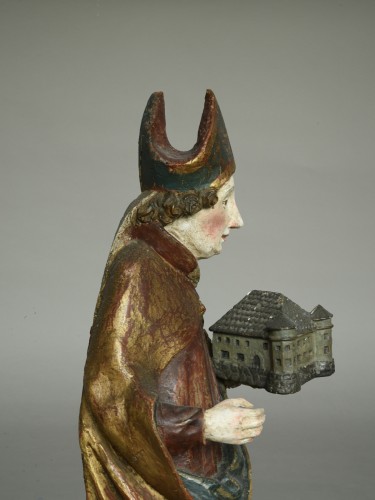 Saint Wolfgang avec église, Allemagne du Sud vers 1500 - Galerie Puch
