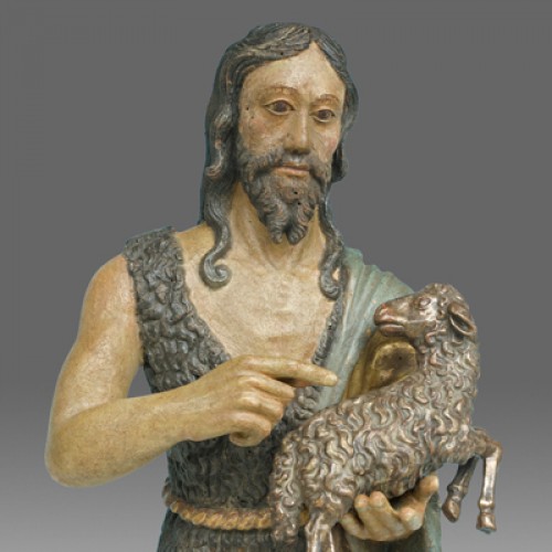 Sculpture Sculpture en Bois - Saint Jean avec l'agneau de dieu, Italie du nord Vers 1520-40