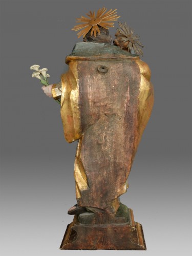 XVIIIe siècle - Sculpture Saint Joseph avec l'enfant