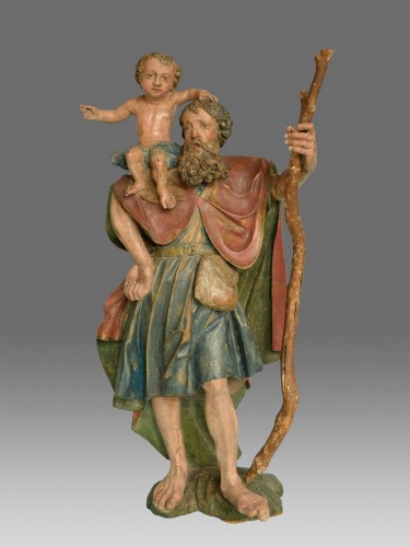XVIe siècle et avant - Sculpture Saint Christophe Renaissance