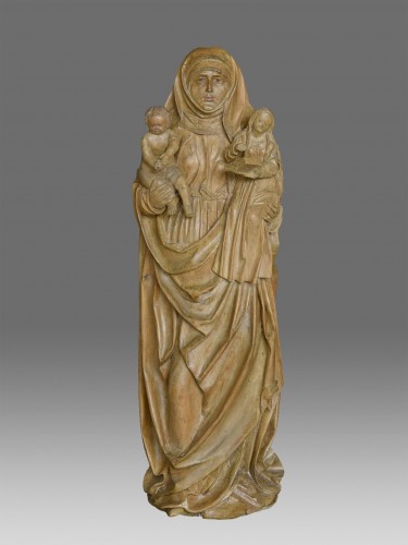 Sculpture Sculpture en Bois - Vierge et l'enfant avec saint Anne vers 1480-1500