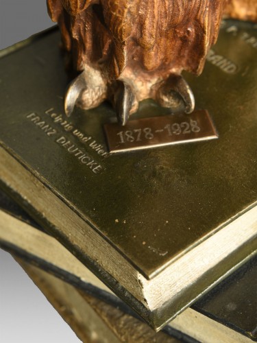 XXe siècle - Bronze de Vienne Hibou "Franz Bergmann 1928"
