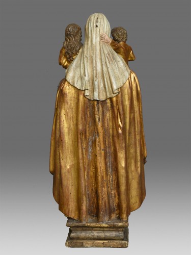 Sculpture Sculpture en Bois - Vierge a l'enfant avec Sainte Anne vers 1680