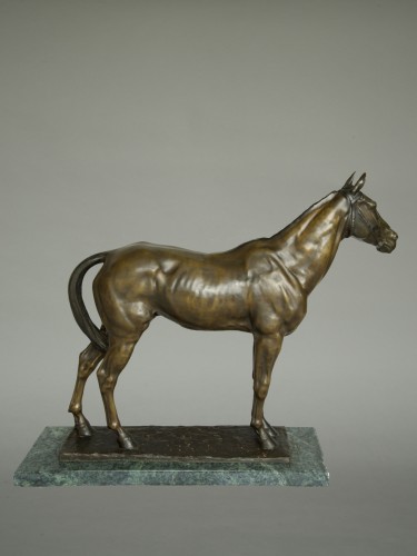 Grand Cheval en bronze - Davide Calandra (1858-1915) - Sculpture Style Art Déco