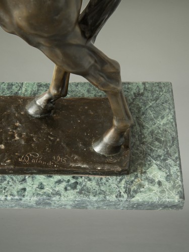 XXe siècle - Grand Cheval en bronze - Davide Calandra (1858-1915)