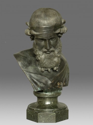Bronze Grand Tour buste de Dionysos / Platon - Sculpture Style Napoléon III