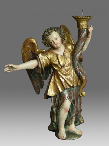 Paire d'anges céroféraires Meinrad Guggenbichler vers 1680 - Galerie Puch