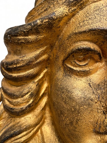 Paire de masques en plomb doré, France XIXe siècle - Jean-François Regis