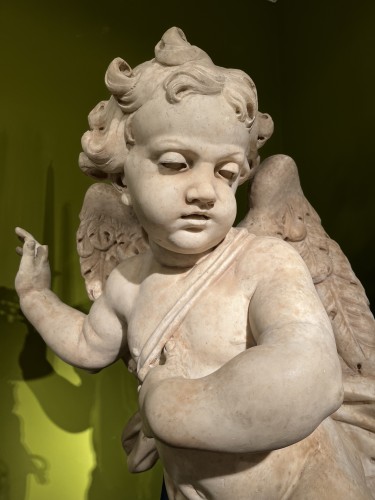 Sculpture Sculpture en Marbre - Paire d’angelots en marbre