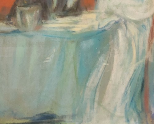 Pastel, Sarah Bernhardt avec le critique d'art Henri Vidal attribué à Louis FORTUNEY - Galerie Saint Martin