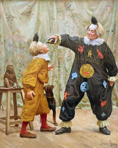 Les clown - Paul CHOCARNE MOREAU (1855-1930) - Tableaux et dessins Style 