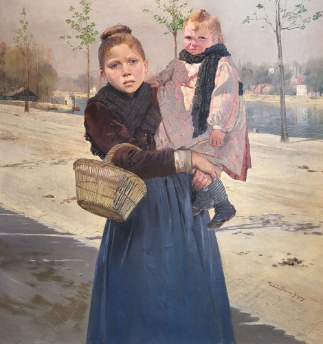Mère et son enfant par Maximilienne GUYON (1868-1903) - Tableaux et dessins Style 
