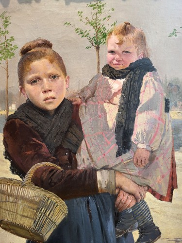 Tableaux et dessins Tableaux XIXe siècle - Mère et son enfant par Maximilienne GUYON (1868-1903)