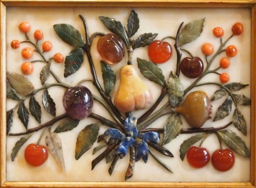 Plaque e marbre à décor de fruits - Objet de décoration Style 