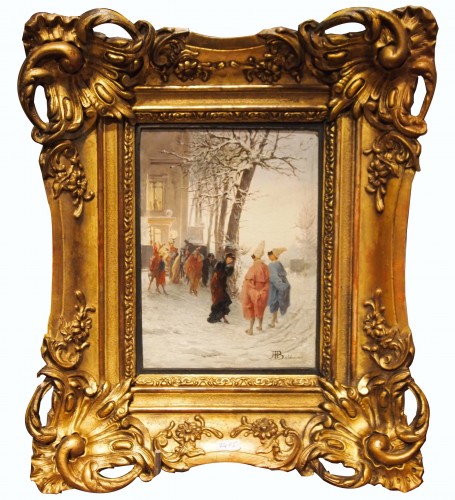 Bal masqué hivernal - Alessandro BALDUINO (1844 - 1891)