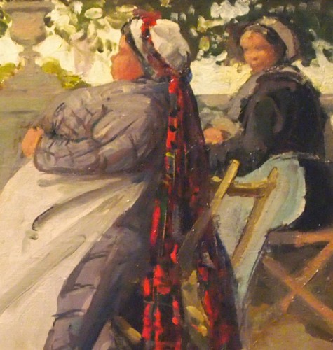 Alice DANNENBERG (1861-1948) - Les nounous au jardin du Luxembourg ou des Tuileries - Tableaux et dessins Style 