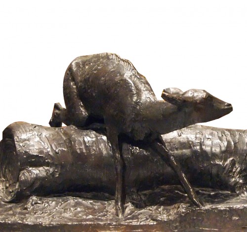 Sculpture Sculpture en Bronze - Faune et Faon - Ary J. L. BITTER (1883-1973)