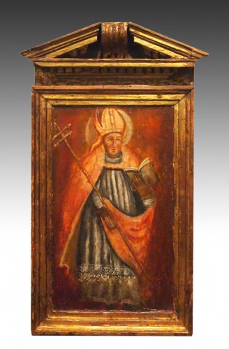 Suite de trois huiles sur bois religieuses début 18e Siècle - Art sacré, objets religieux Style 