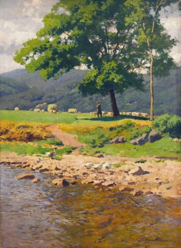Le berger au bord de l'eau - Otto GUNTHER-NAUMBURG (1856-1941)