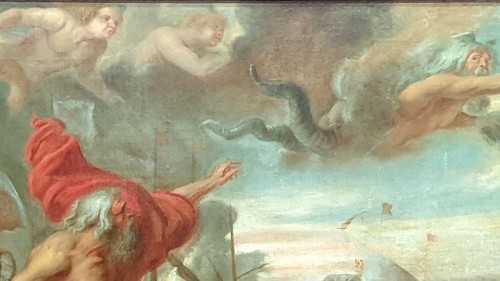 Quos Ego Neptune calmant les flots, époque 17e, copie d'atelier d 'après Rubens - Tableaux et dessins Style 