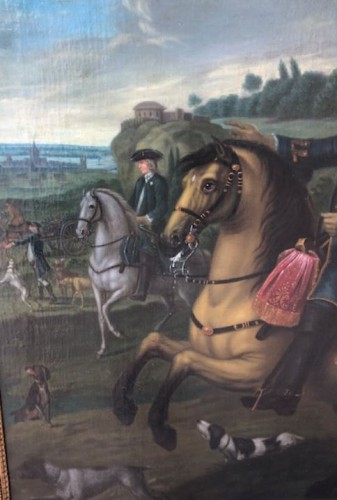 XVIIIe siècle - Hommes à la chasse à courre, 18e siècle