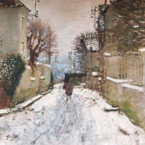 Paysage hivernale à Paris, - Eugène MONTEZIN (1874-1946)