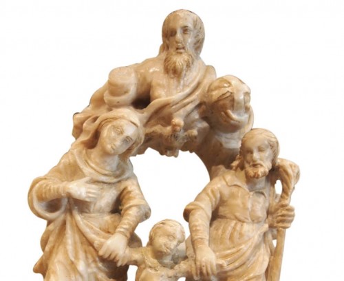 Sainte famille en albâtre, XVIe - Art sacré, objets religieux Style 