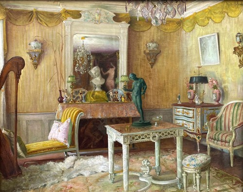 Intérieur d'appartement - Gaston HOFFMANN (1883-1977) - Tableaux et dessins Style 