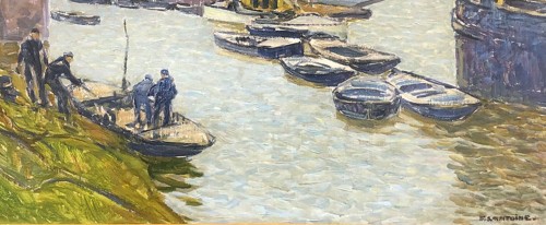 Bateaux à Sevères - Ferdinand Lantoine (1876-1956) - Galerie Saint Martin