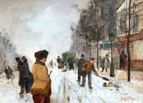 Paris , sous la neige - Etienne Maxime VALLEE (1853-1881) - Galerie Saint Martin