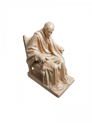 Voltaire assis, sculpture en cire 19e
