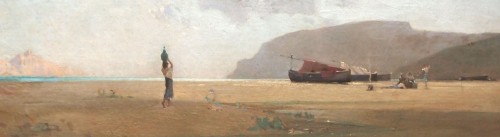 Tableaux et dessins  - Bord de mer, Italie ou oriental, - Jean d'ALHEIM (1840-1894)